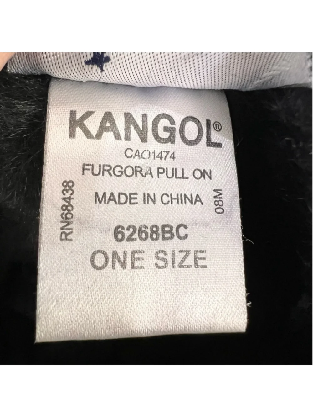 Vintage Y2K KANGOL Furgora pull on black fuzzy cuff beanie skull cap OS
